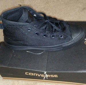 Brand new black mid top Converse